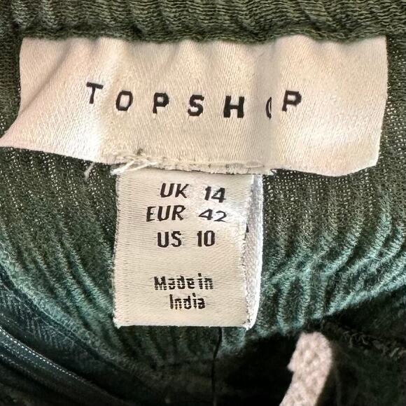 TopShop Size 10 Crinkle Halter Top Khaki Green $48 MSRP‎ - Picture 4 of 4